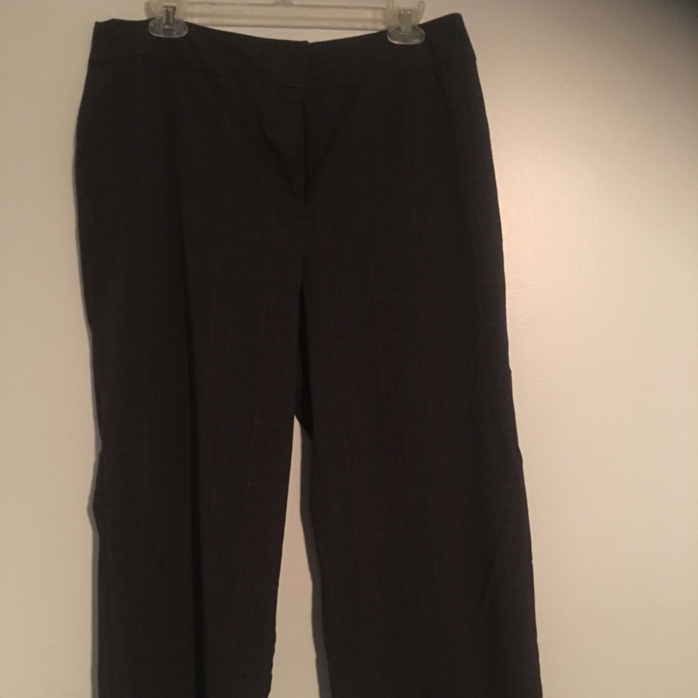 Elegant Black and Red striped plaid pants